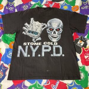 Vintage 90s WWF Stone Cold NYPD Police WWE Wrestling Tee